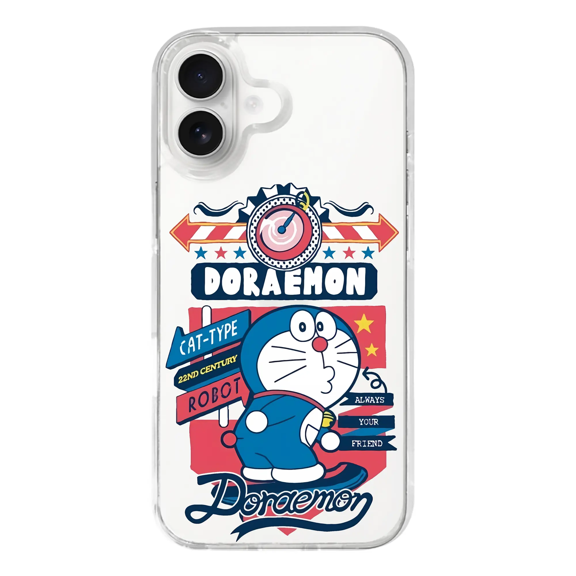 ドラえもん グッズドラえもん - iPhone 17シリーズ 透明スマホケース – 薄型・耐衝撃・精密フィット保護カバー